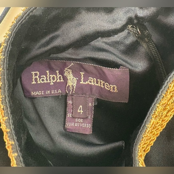 Vintage Ralph Lauren Purple Label Silk Beaded Gown Maxi Dress 90s Runway Gold 4 - Picture 2 of 12